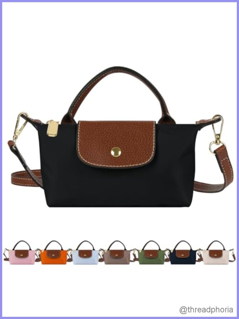 Nylon Mini Crossbody Shoulder Bag with Adjustable Strap for Women, Lightweight